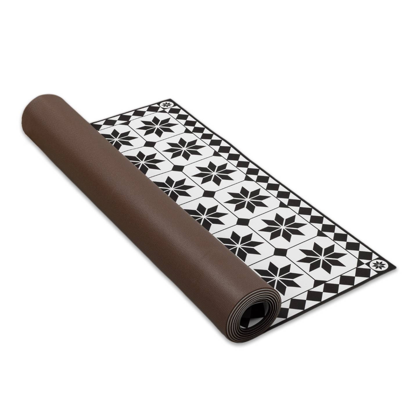 IDMARKET - Tapis en vinyle effet mosaïque noir et blanc 66 x 160 cm - Image 6
