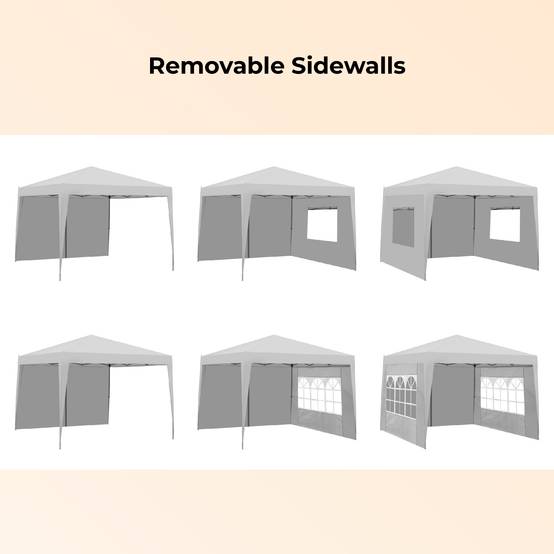 ComfortXL - Tonnelle pliante acier réception jardin étanche anti-UV avec parois 3x3m noir - ComfortXL Outdoor Living - Image 5