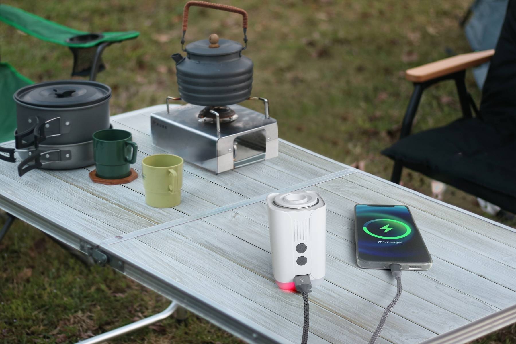 TECHNAXX - Mini pompe à air électrique Pro AVEC FONCTION POWERBANK - Imagen 2