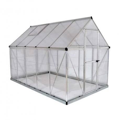 Canopia - Serre de jardin en polycarbonate Hybrid  5,66 m², Couleur Argent, Ancrage au sol Non - Imagen 4