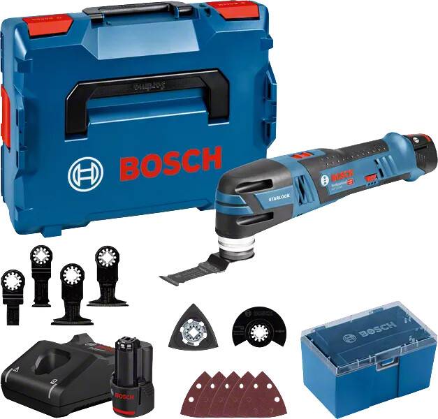 Bosch - Découpeur-ponceur BOSCH GOP 12V 28 - 2 batteries 12V 3.0 Ah, chargeur, coffret + 6 lames de scies et 5 abrasifs - 06018B5006 - Image 1