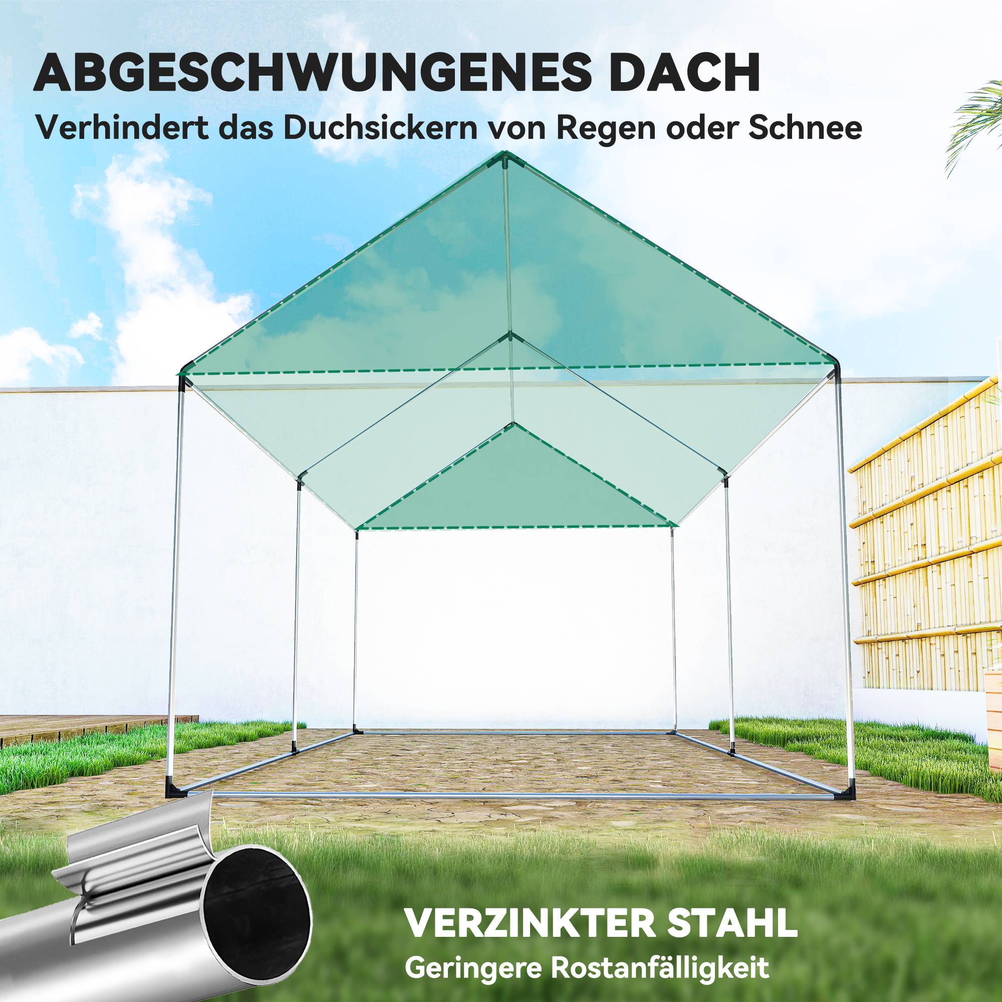 ComfortXL - Serre tunnel acier galvanisé 3 x 2 x 2 m blanche pour jardin avec 4 fenêtres moustiquaires et porte roulante - Image 7