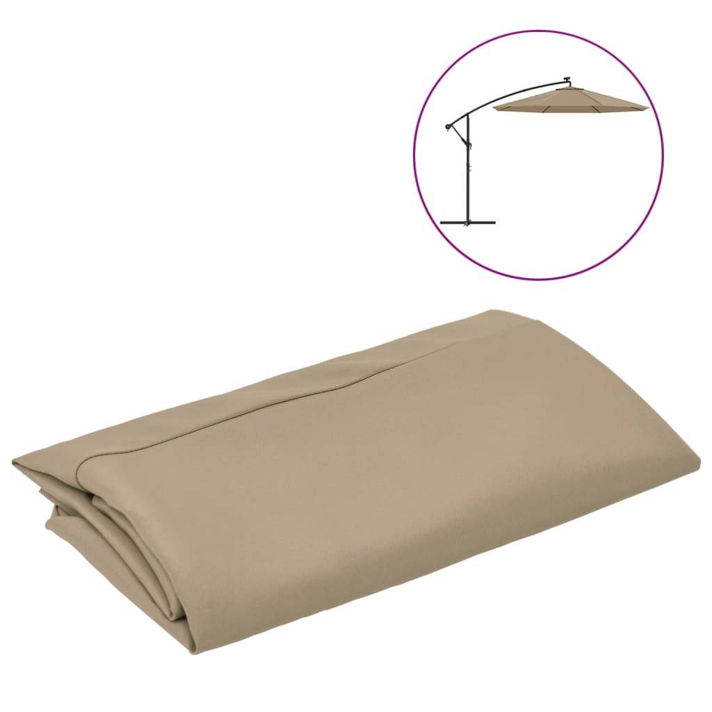 Maison Chic - Voile de parasol - Tissu de remplacement pour parasol déporté Taupe 350 cm