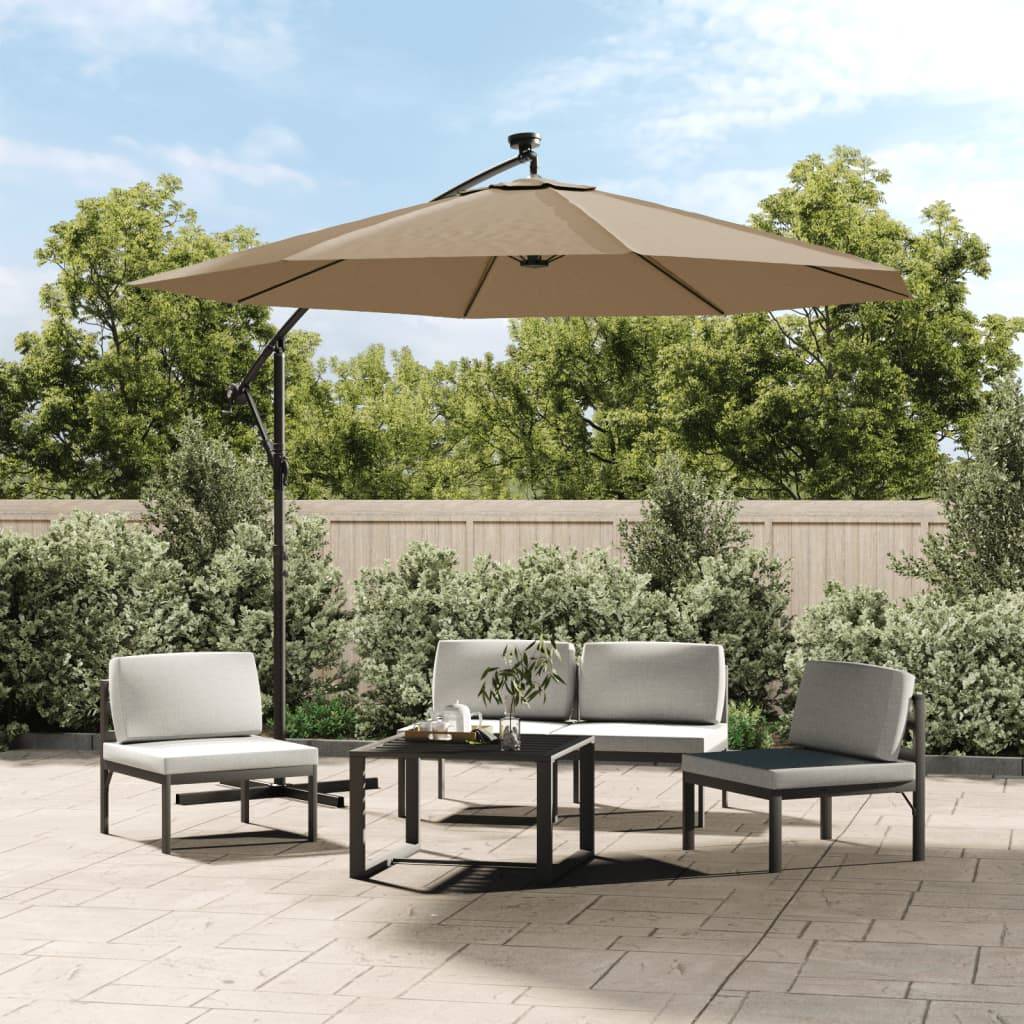 Maison Chic - Voile de parasol - Tissu de remplacement pour parasol déporté Taupe 350 cm - Image 2