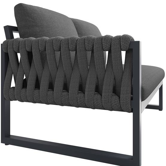 ComfortXL - Salon de jardin modulable métal terrasse 5 places coussins déperlants gris - ComfortXL Outdoor Living - Image 8