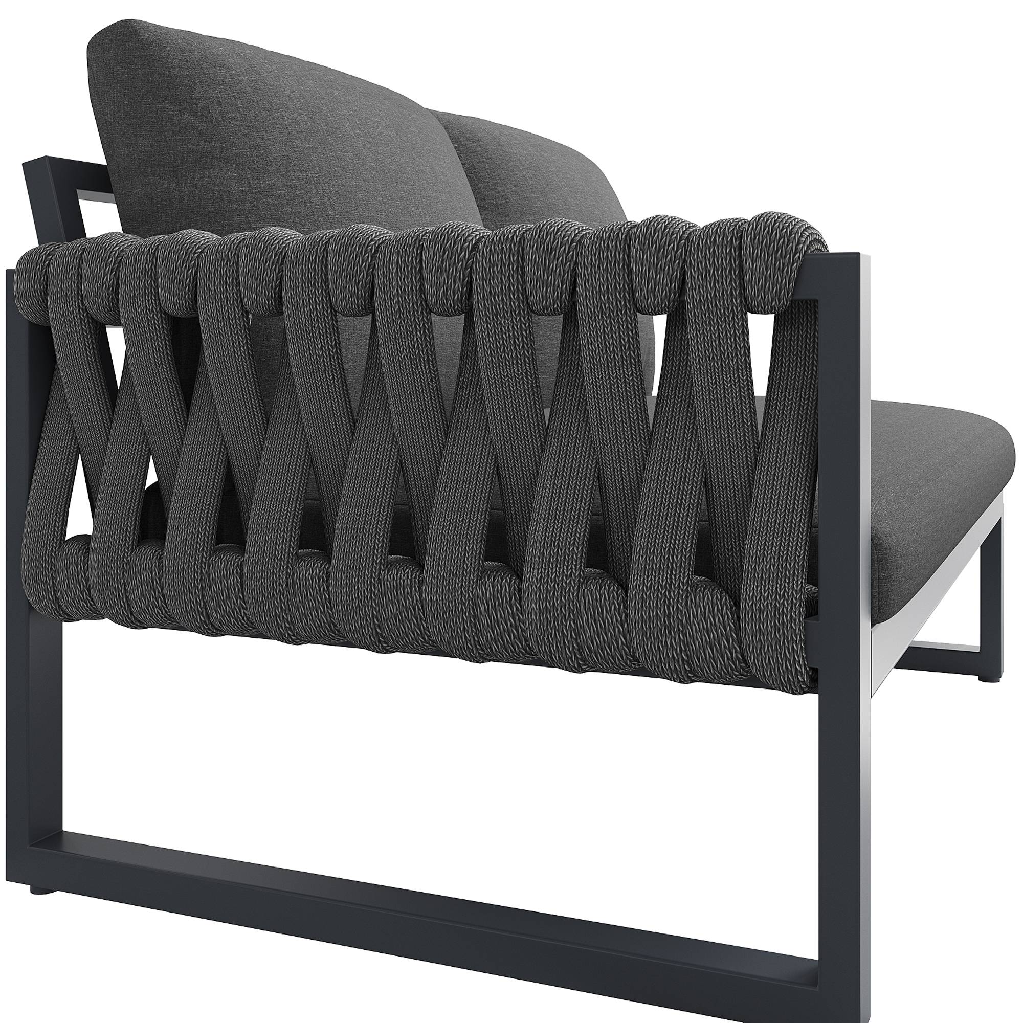 ComfortXL - Salon de jardin modulable métal terrasse 5 places coussins déperlants gris - ComfortXL Outdoor Living - Image 8