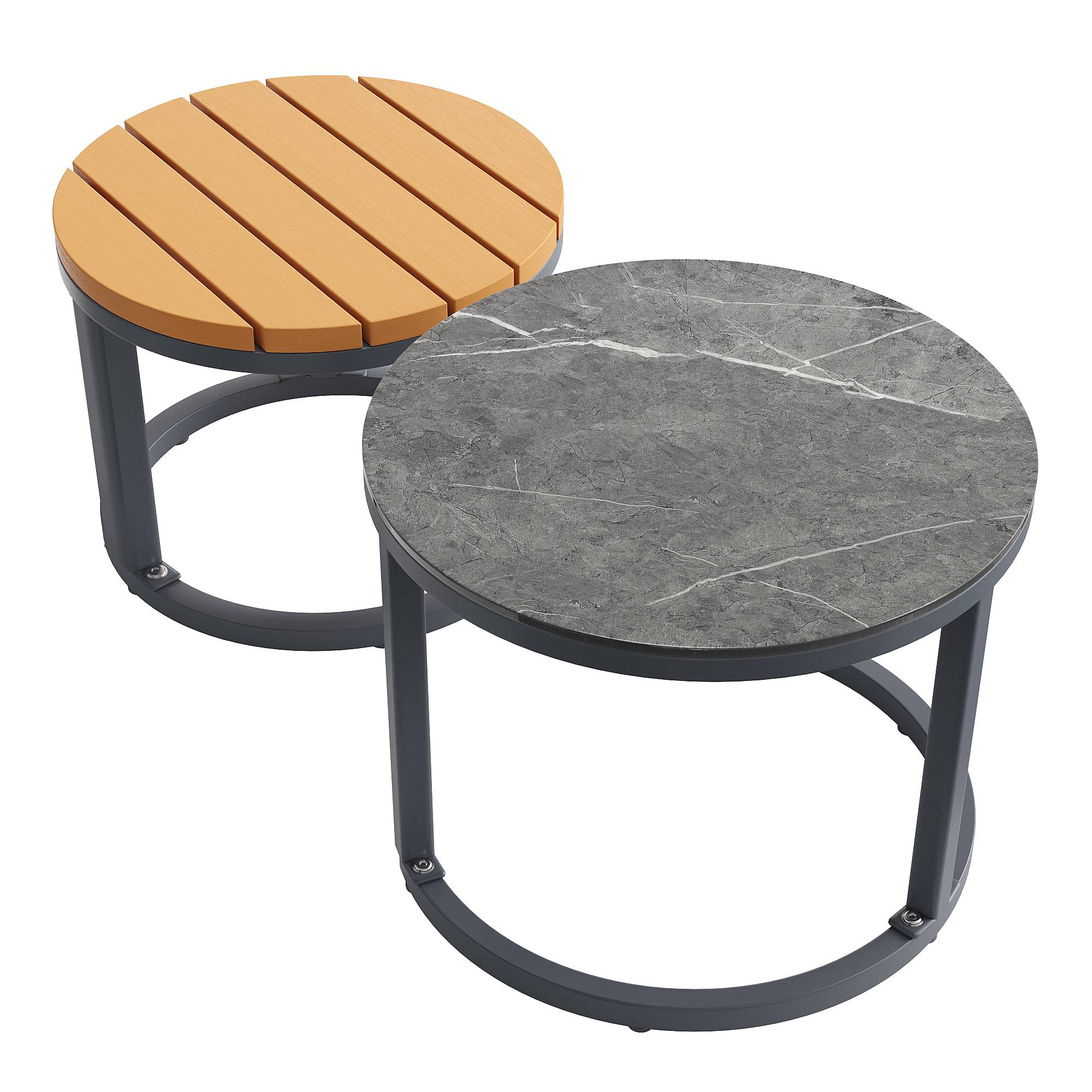 ComfortXL - Salon de jardin modulable métal terrasse 5 places coussins déperlants gris - ComfortXL Outdoor Living - Image 9