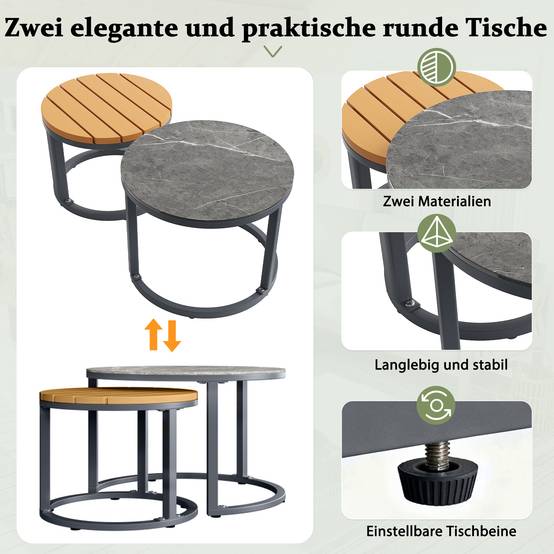 ComfortXL - Salon de jardin modulable métal terrasse 5 places coussins déperlants gris - ComfortXL Outdoor Living - Image 4