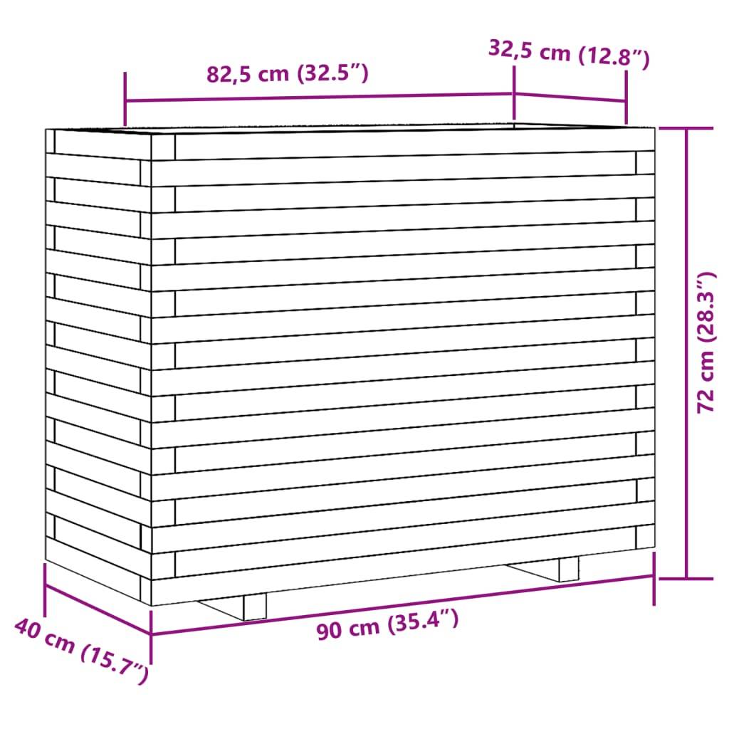 Maison Chic - Jardinière, Bac à fleurs, Pot de fleurs 90x40x72 cm bois de pin imprégné - Imagen 10