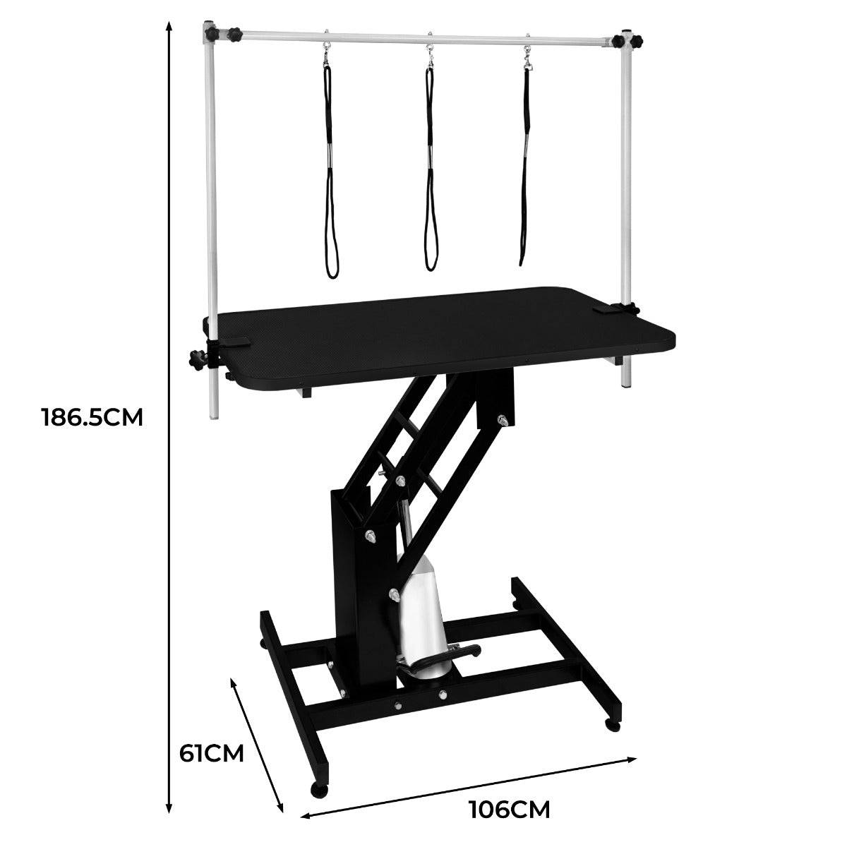 Monstershop - Table Noire de Toilettage Hydraulique avec Plateau Noir - Monstershop - Imagen 5
