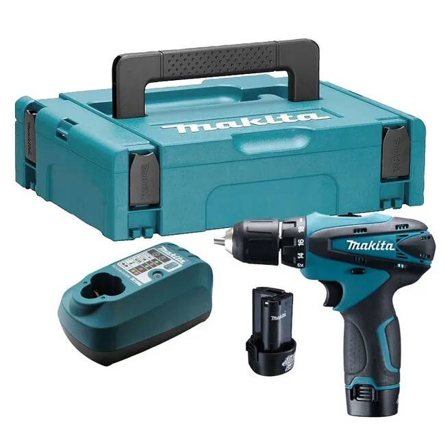 Makita - Perceuse visseuse 10,8 V - MAKITA - avec 2 batteries 1,3Ah- chargeur - MAKPAC- DF330DWJ