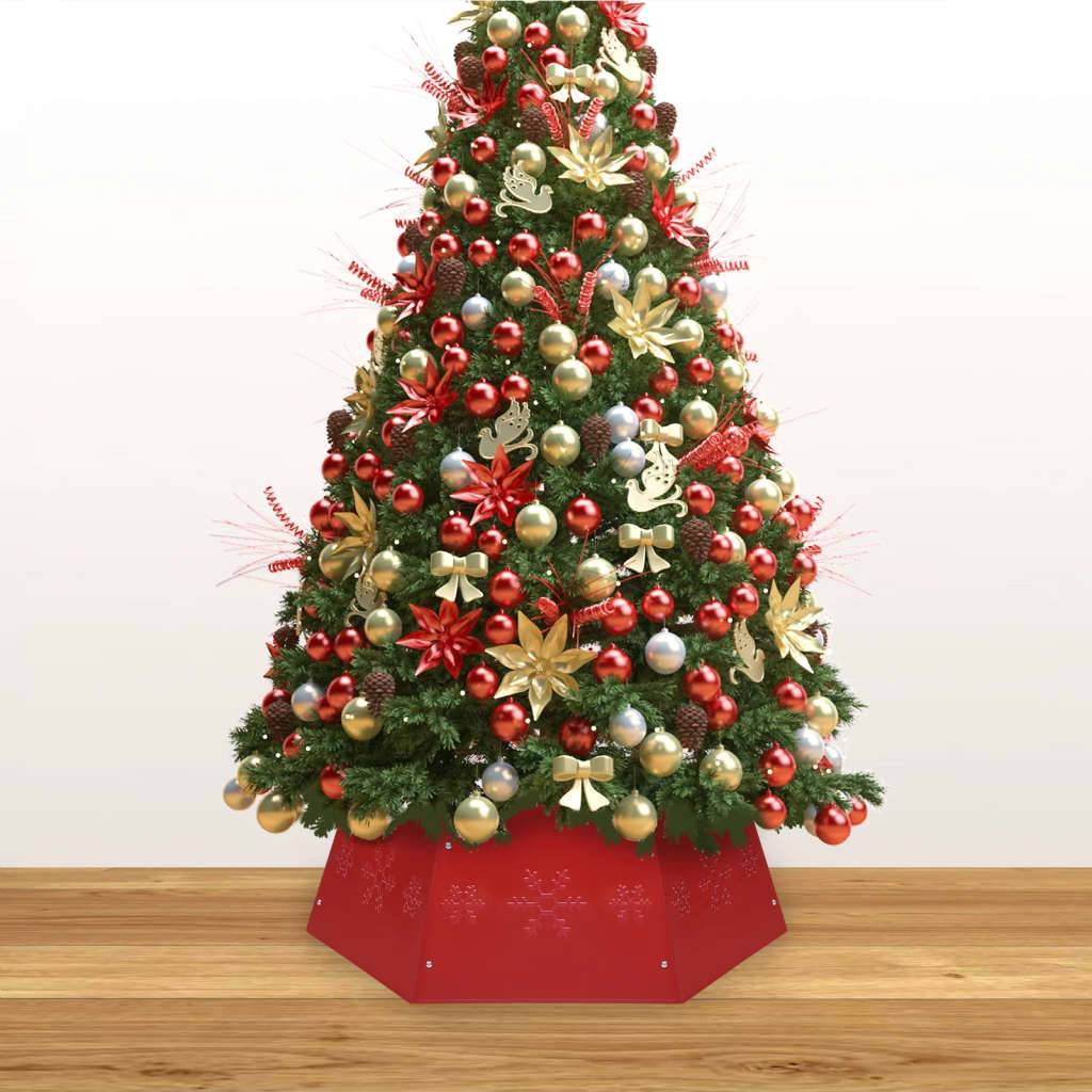Grande Jupe De Sapin Noël Velours Rouge Pottery Barn – Manchette Ivoire – 60 Cm – État Neuf