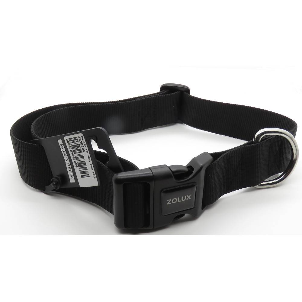 Zolux - collier nylon 50 - 80  cm x 40 mm  noir pour chien. - Imagen 3