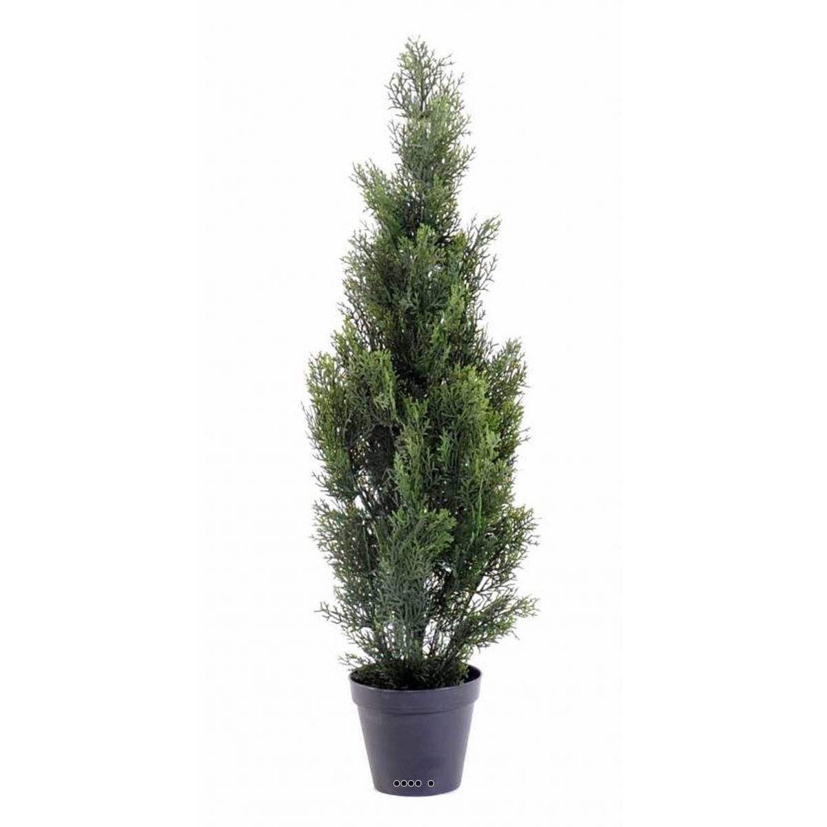 Artificielles - Cyprès artificiel en pot anti-UV pour extérieur H 90 cm Vert - dimhaut: H 90 cm - couleur: Vert
