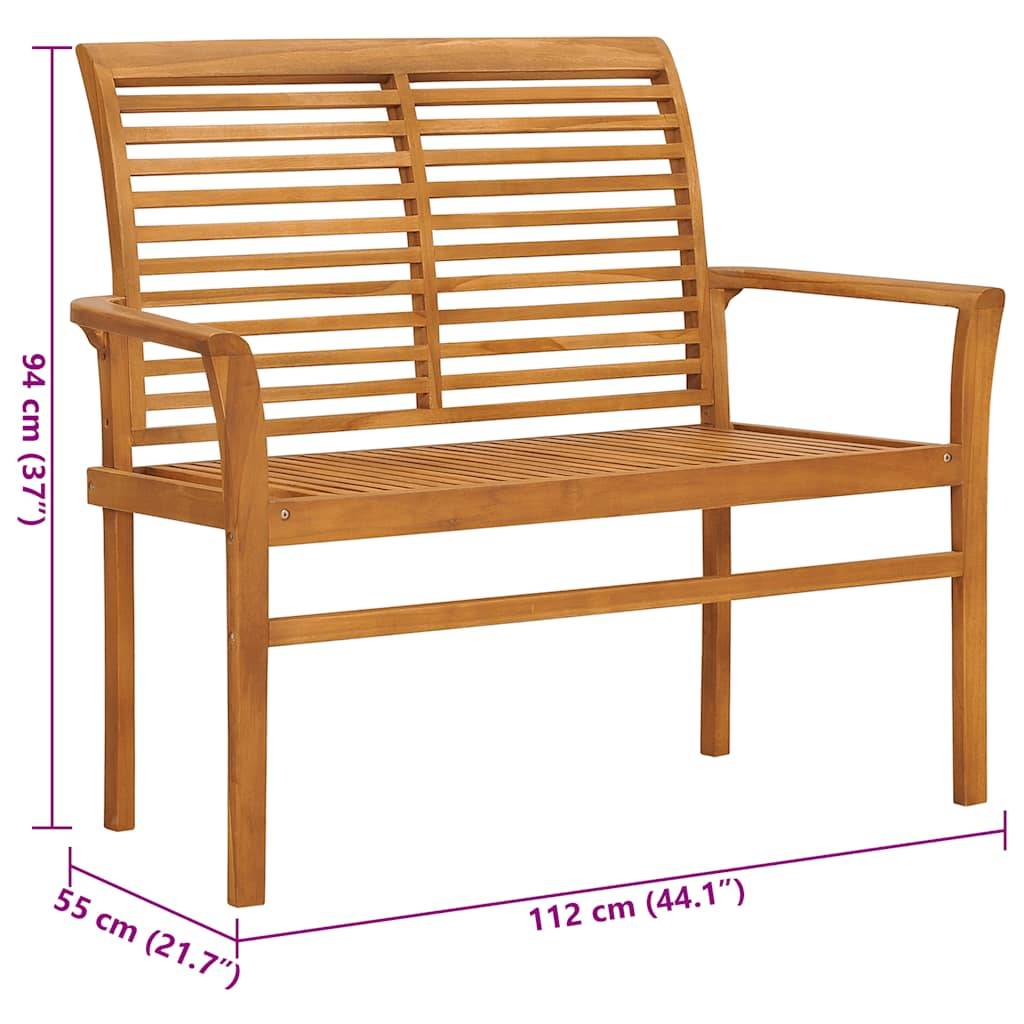 PANGIVO - Banc de jardin bois de teck crème 112 x 55 x 94 cm - PANGIVO - Image 8