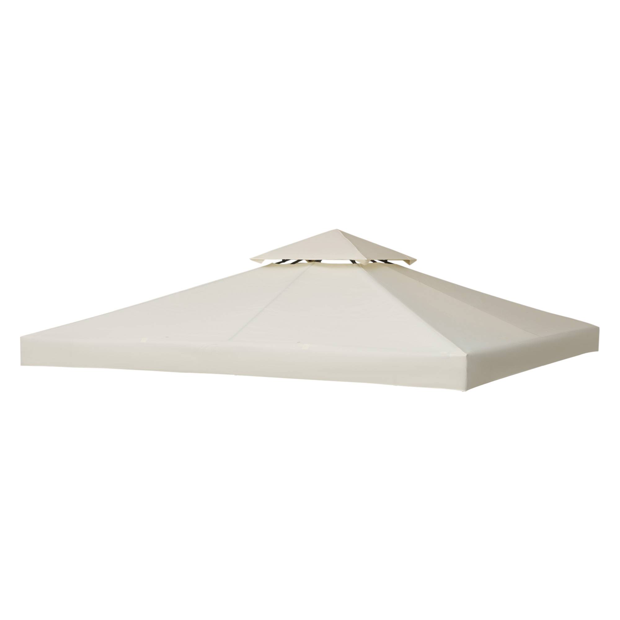 Toit de rechange pour cenador, 3x3 m, housse double toit, 8 trous de drainage et protection UV, seul toit pour gazebo, creme - Image 2