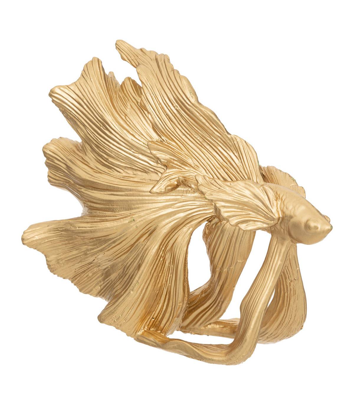 Objet déco Poisson en résine dorée H 12 cm - Image 1