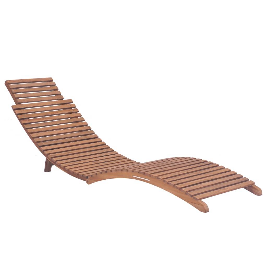 Helloshop26 - Chaises longues pliables 2 pcs bois de teck solide - Imagen 2