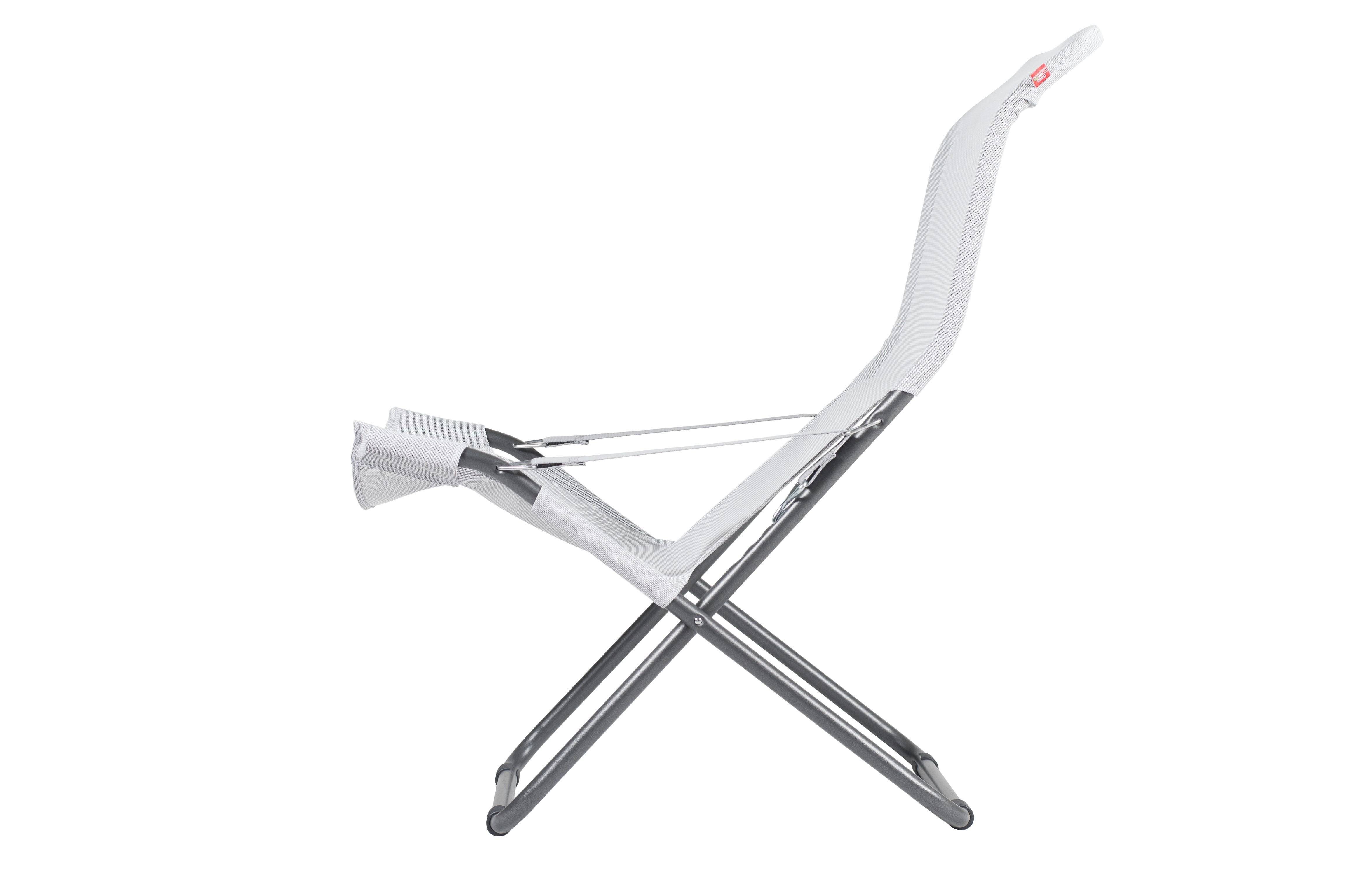 Fiam - Fauteuil FIESTA Aluminium ANTHRACITE Texfil BLANC GRIS 84/98x61x88/105 cm FIAM - Imagen 2