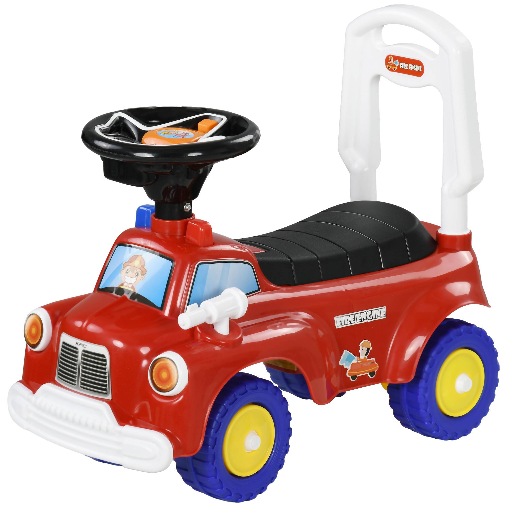 Porteur trotteur Enfants véhicule à pousser camion de pompier 18-36 Mois Coffre phares musique rouge - Image 2