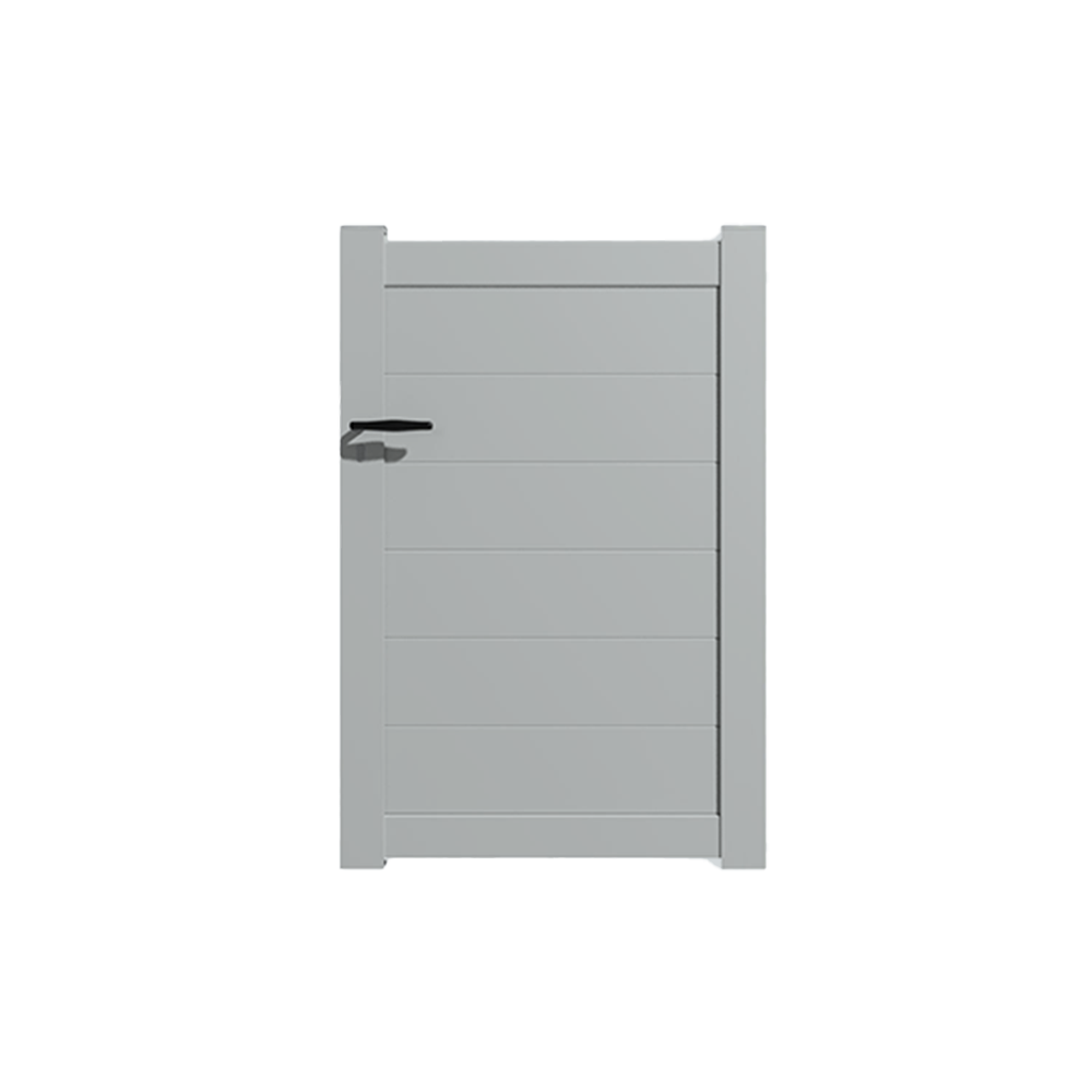 Portail Packit - Portillon alu modèle plein en kit dim. L.1000 (entre piliers) x H.1500 mm  Gris Lumière (RAL 7035)