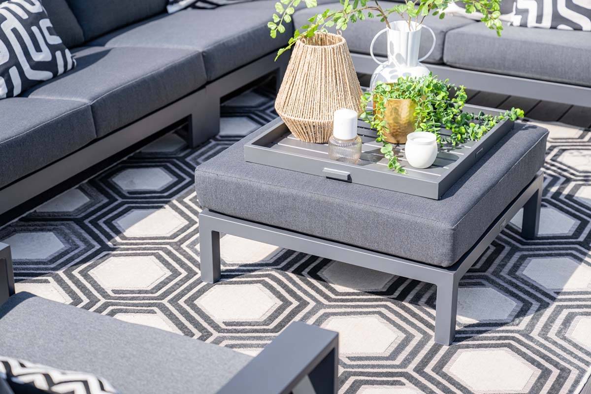 Garden Impressions - Salon de jardin Lincoln 4-pcs noir charbon/noir reflex - Garden Impressions - Imagen 6