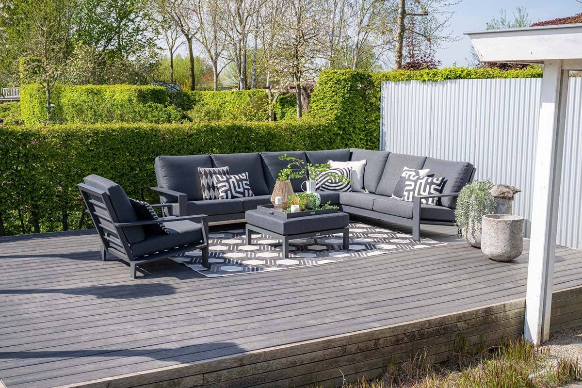 Garden Impressions - Salon de jardin Lincoln 4-pcs noir charbon/noir reflex - Garden Impressions - Imagen 3