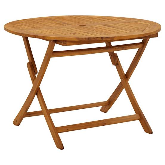Table de Jardin Ronde Pliable Ø110cm en Bois d'Acacia Massif Huilé, Style Bistrot – ComfortXL Outdoor Living - Image 2