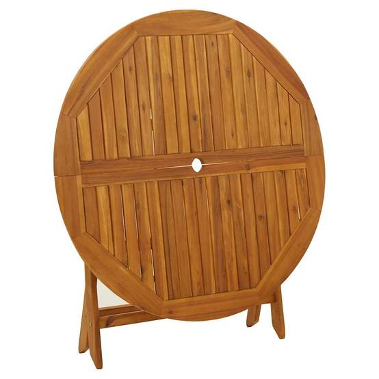 Table de Jardin Ronde Pliable Ø110cm en Bois d'Acacia Massif Huilé, Style Bistrot – ComfortXL Outdoor Living - Image 8