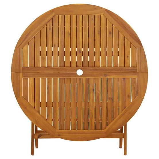 Table de Jardin Ronde Pliable Ø110cm en Bois d'Acacia Massif Huilé, Style Bistrot – ComfortXL Outdoor Living - Image 7