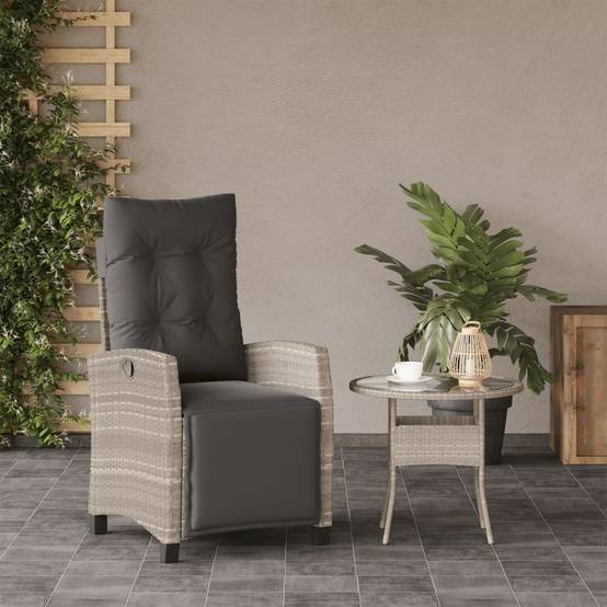 Chaise bois composite 1 places rotin gris 57 x 66 x 93 cm - Prolenta premium p390.4 - Image 3