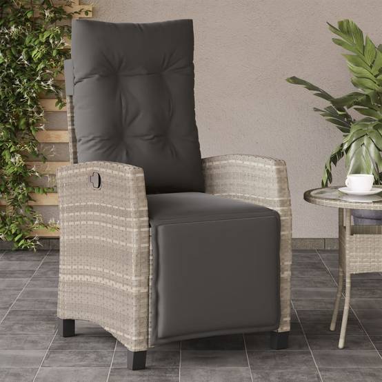 Chaise bois composite 1 places rotin gris 57 x 66 x 93 cm - Prolenta premium p390.4 - Image 2