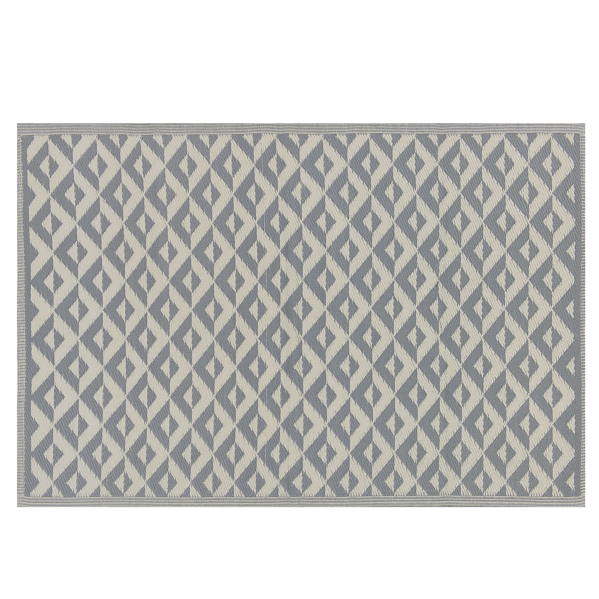 Beliani - Tapis Extérieur et Intérieur Polyvalent Gris et Blanc en Polypropylène Motif Géométrique 3D pour Salon ou Terrasse 120 x 180 cm Beliani - Imagen 1