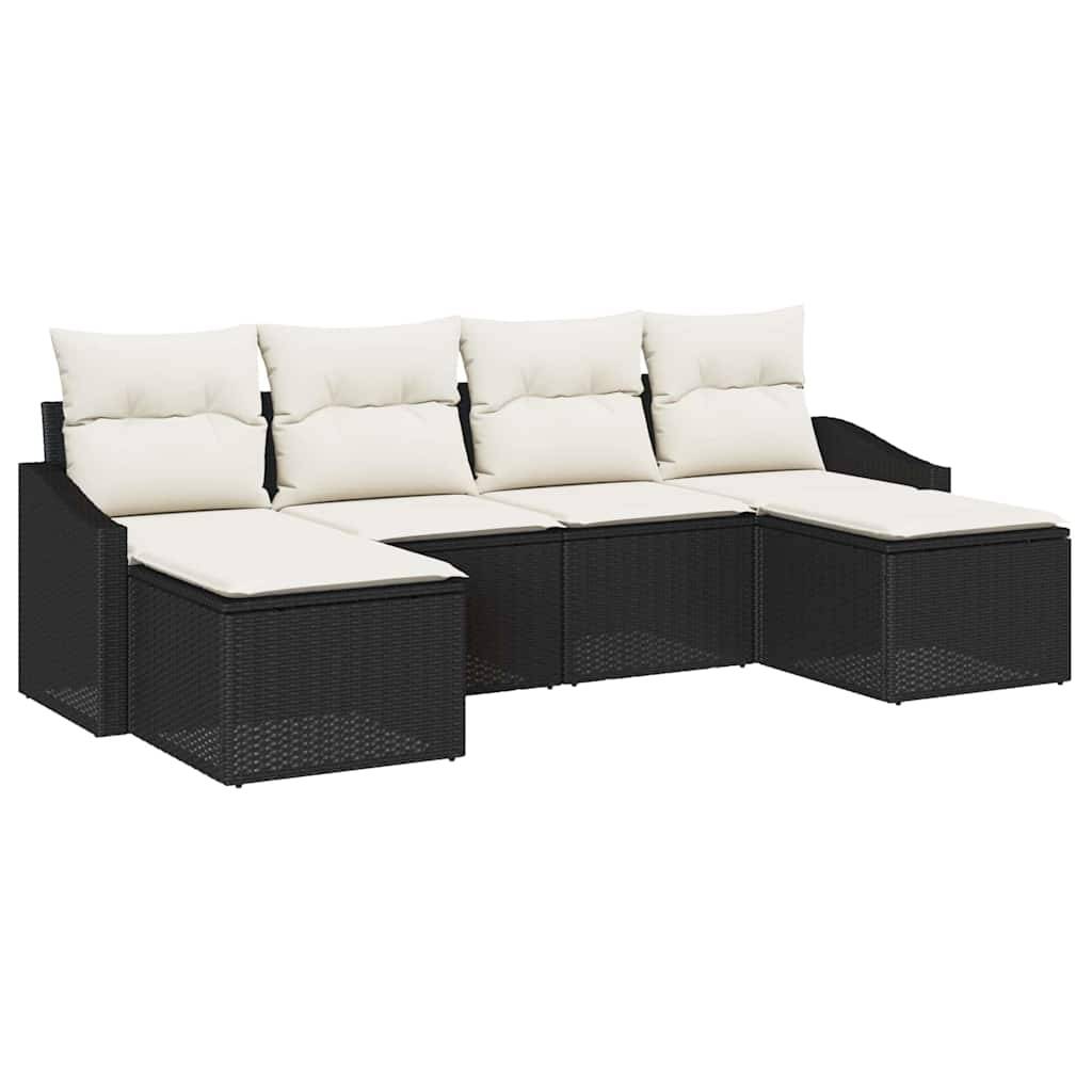 Vidaxl - Ensemble de salle à manger pour jardin 6 pcs Noir et Crème vidaXL 3355496 - Image 2