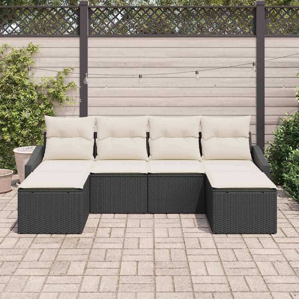 Vidaxl - Ensemble de salle à manger pour jardin 6 pcs Noir et Crème vidaXL 3355496 - Image 4