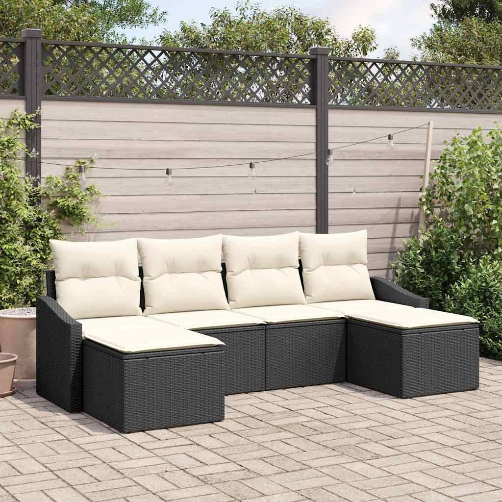 Vidaxl - Ensemble de salle à manger pour jardin 6 pcs Noir et Crème vidaXL 3355496 - Image 1