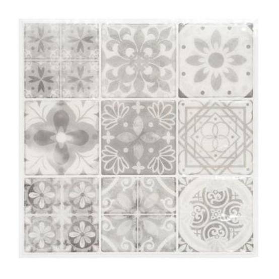 Lot de 2 Stickers Carrelage "Yto" 25x25cm Gris
