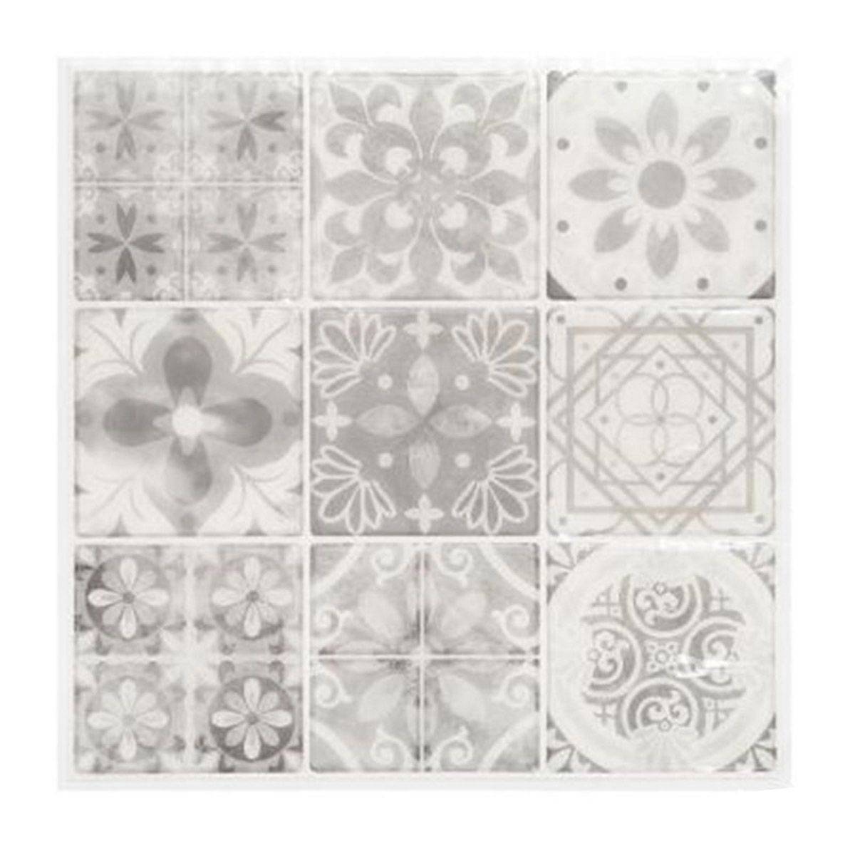 Lot de 2 Stickers Carrelage "Yto" 25x25cm Gris