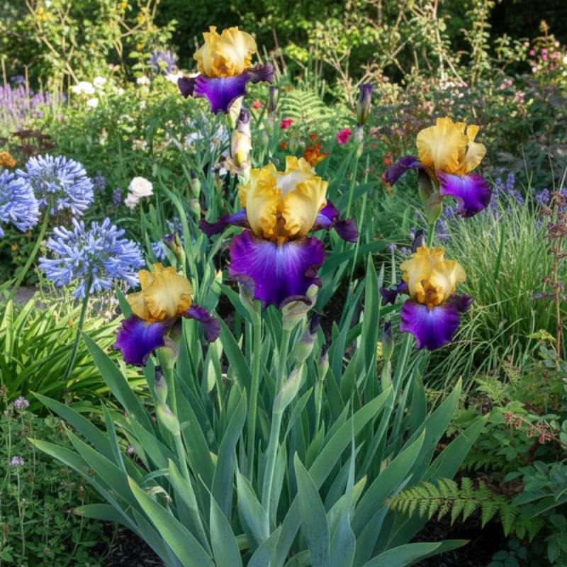 Iris des jardins Bold Accent à fleurs Jaune/Bleue - feuillage Caduc - Godet - 5/20 cm - Image 1
