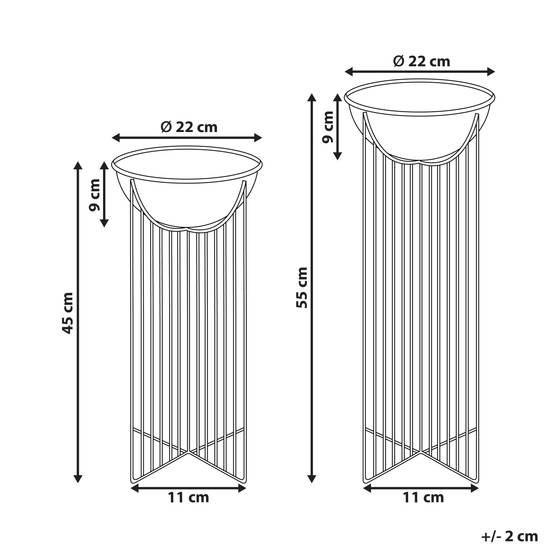 Cache-pot d'intérieur Métal Noir FICARIA - Beliani - Image 2