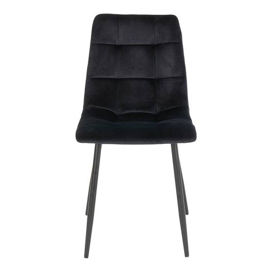 ALTOBUY - Lot de 4 Chaises Velours Noir et Piétement Acier - STRIB - Image 5
