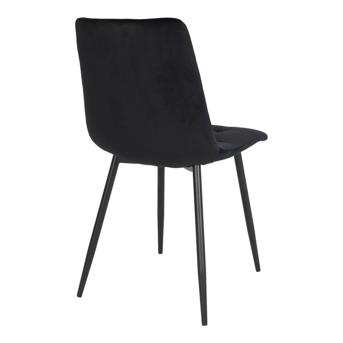 ALTOBUY - Lot de 4 Chaises Velours Noir et Piétement Acier - STRIB - Image 8