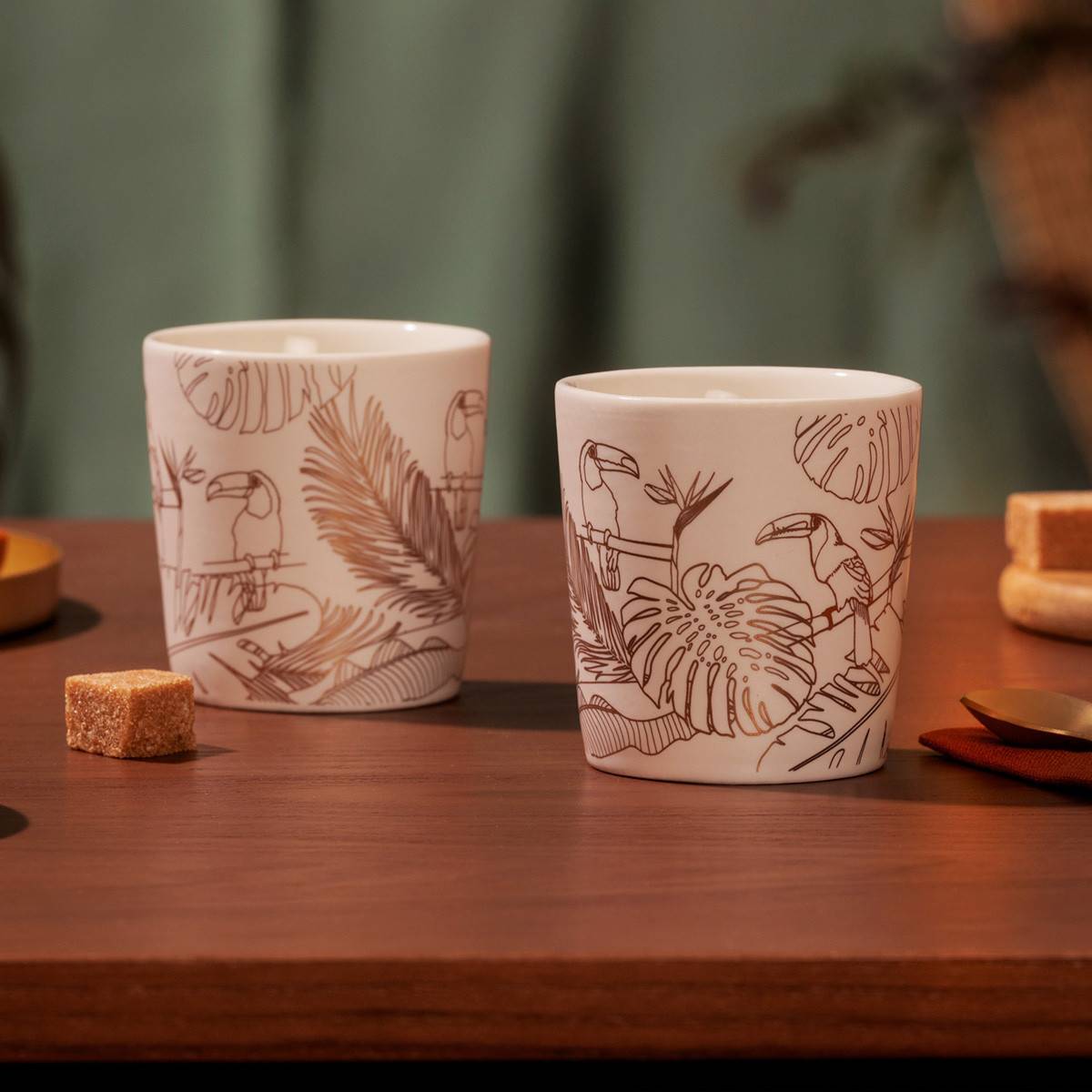Lot de 4 Tasses à Café "Toucan" 10cl Blanc - Image 3