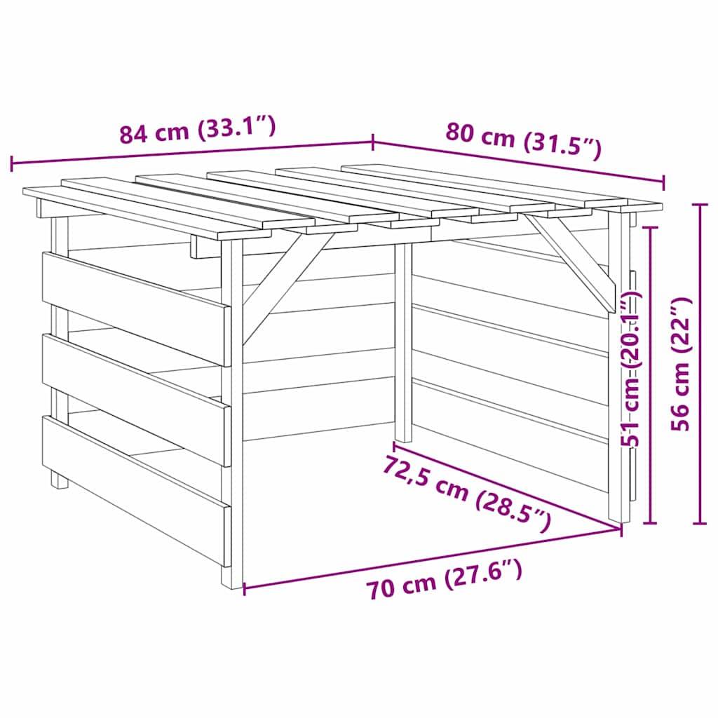 PANGIVO - Garage pour tondeuse à gazon bois de pin marron 84 x 80 x 56 cm - PANGIVO - Image 9