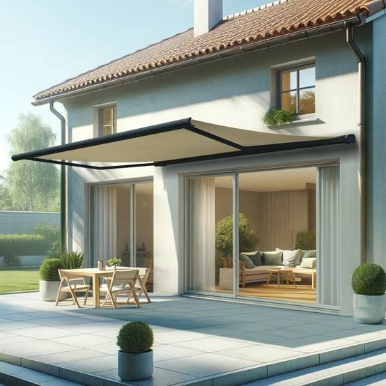 Intersun - Store banne coffre HEVOA 5,00x3,50 M (Manuelle - Gris Anthracite - Ecru) - INTERSUN - Imagen 2