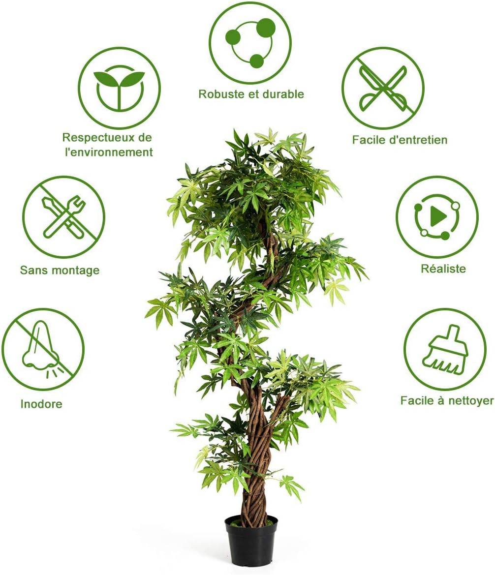 Arbre Artificiel Plante Artificielle en Pot Convient pour Intérieur ou Extérieur 160 cm - Image 3