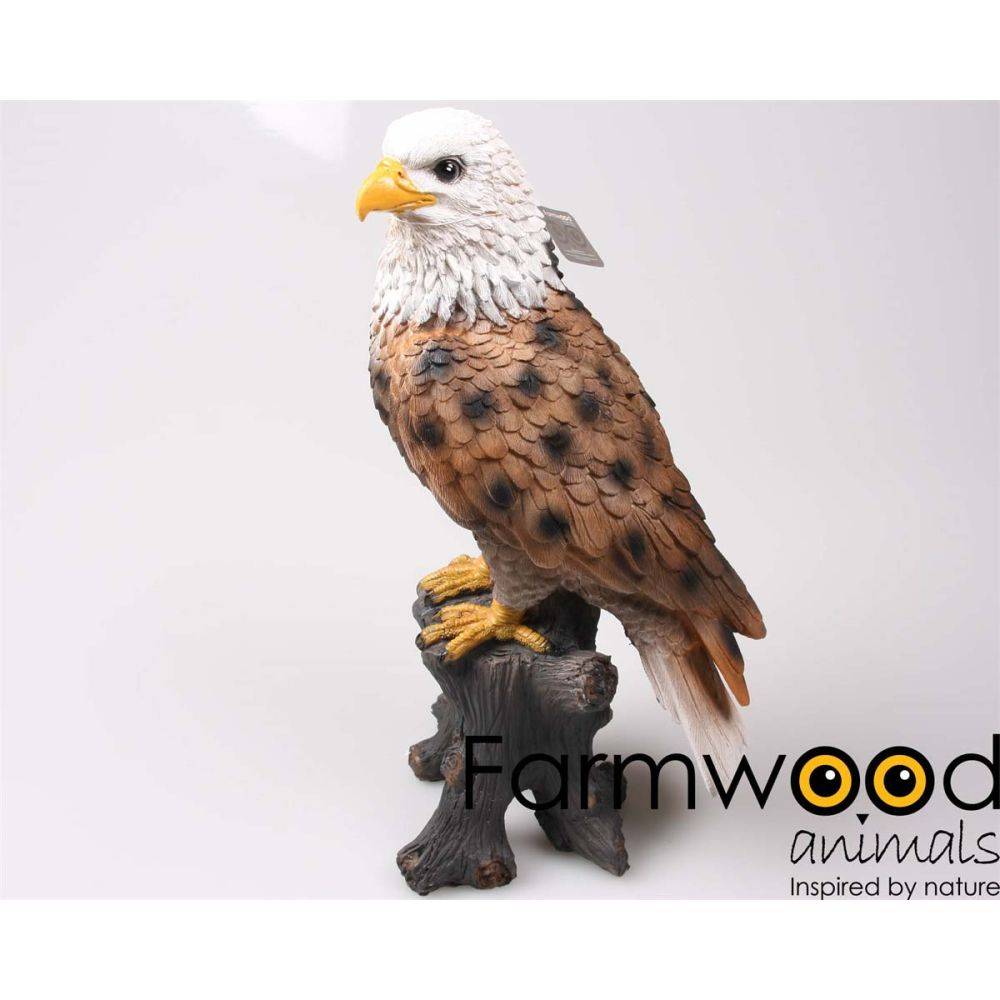 Farmwood Animals - Aigle en résine sur tronc Pygargue à tête blanche - Imagen 2