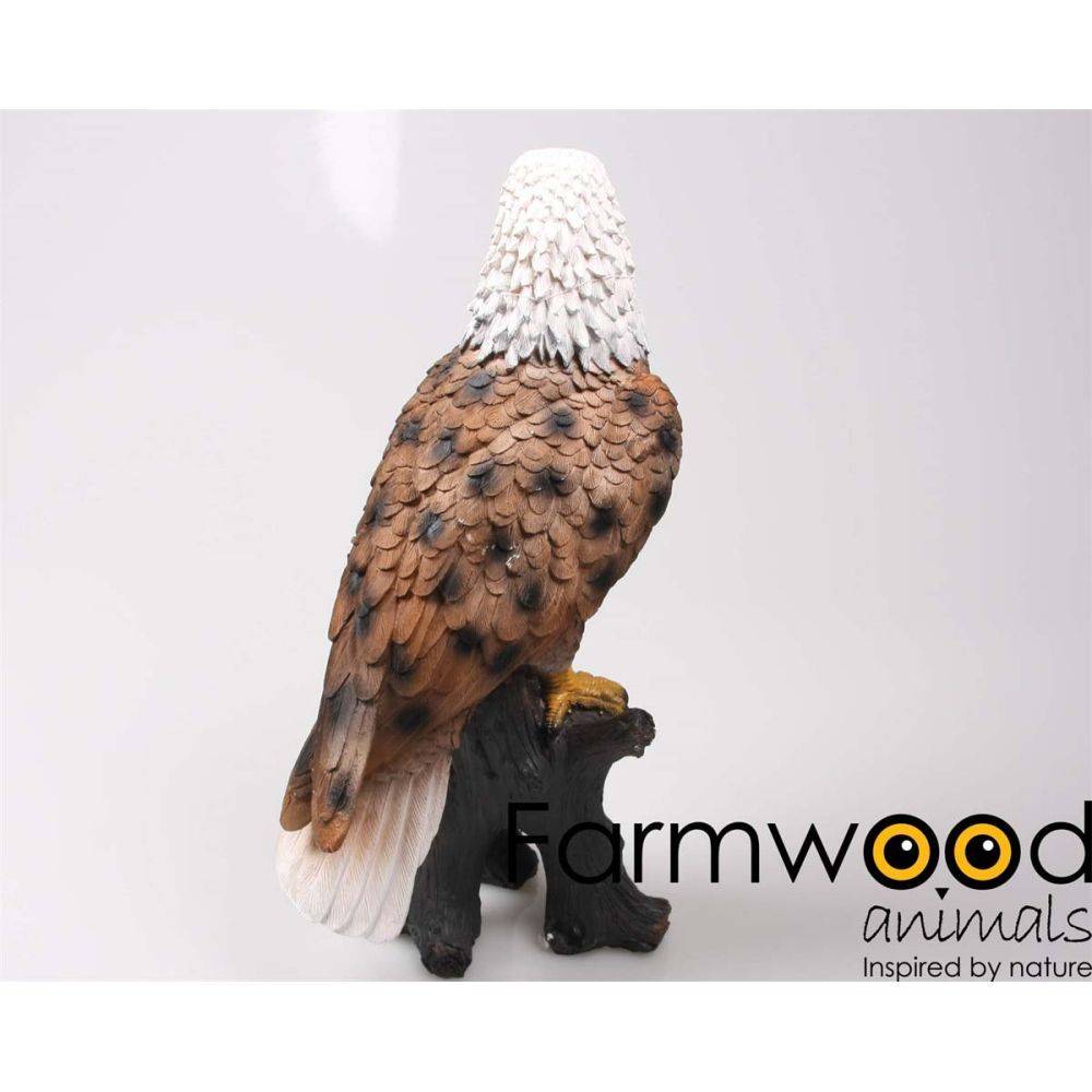 Farmwood Animals - Aigle en résine sur tronc Pygargue à tête blanche - Imagen 3