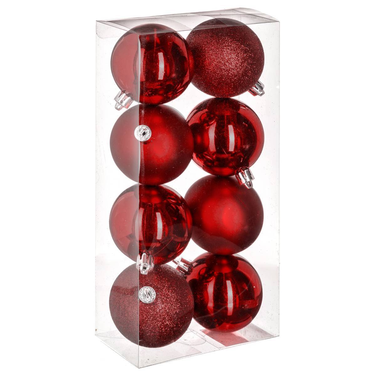 Fééric Lights & Christmas - Boules de noël "Colorama de Noël" rouge lot de 8 en plastique recyclé D7cm - Feeric Lights & Christmas