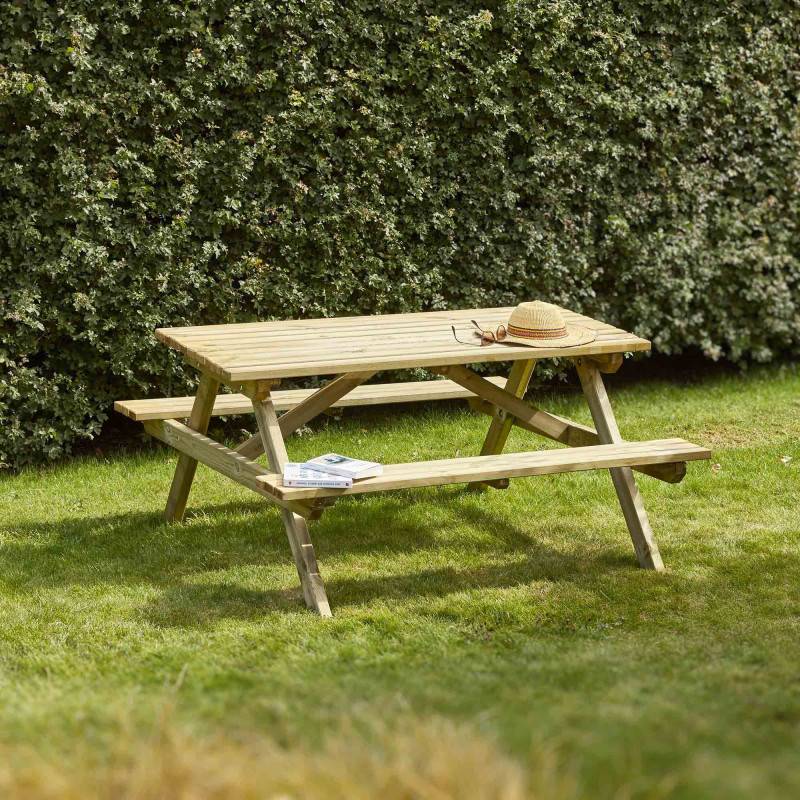 Forest Style - TABLE PIQUE NIQUE BOIS 150CM - Imagen 3